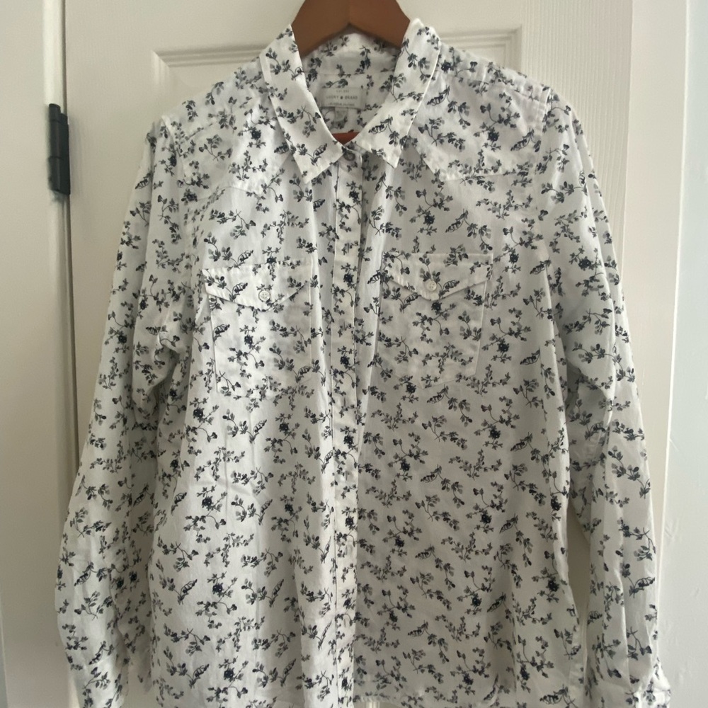 Lucky Brand Calico Cotton snap blouse